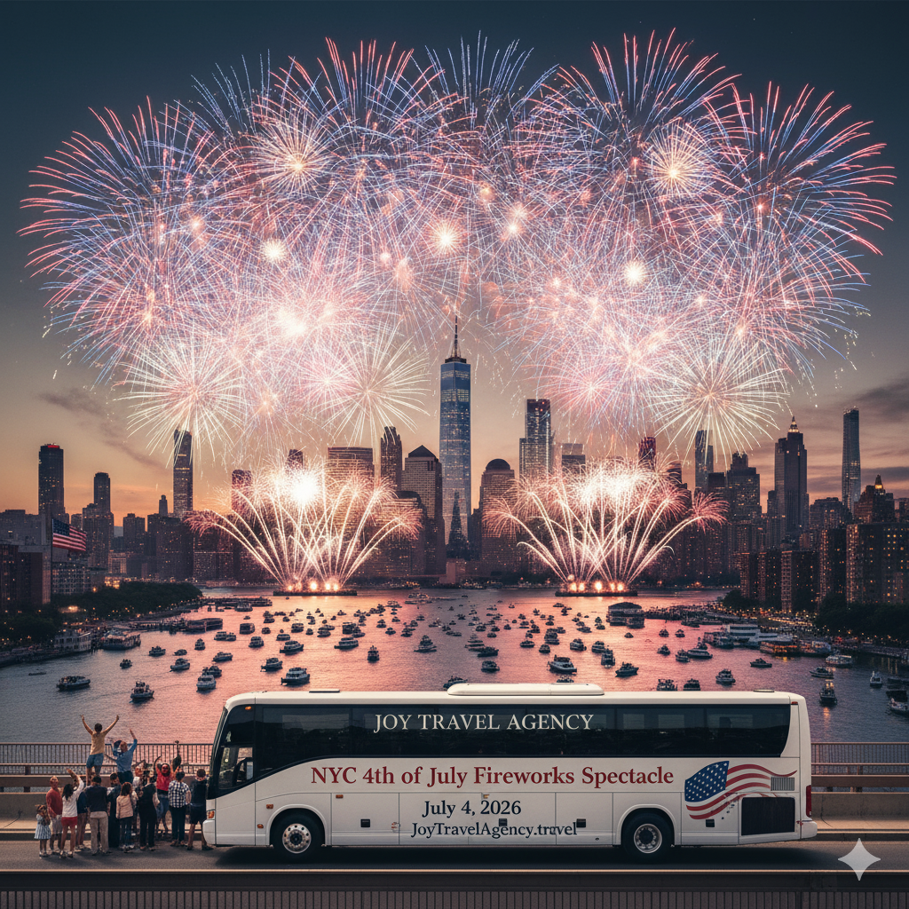NYC 4th of July Fireworks Spectacle: Luxury Bus Trip from Granby, MA – July 4, 2026